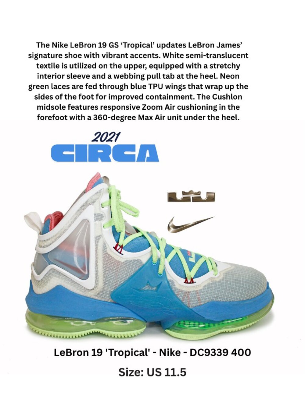 LeBron 19 'Tropical' - Nike - DC9339 400